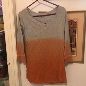 EUC Orange and Gray Ombré top by RuffHewn sz S